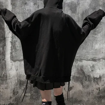 2021 Toamna Femei Nou Hoodie Dark Gothic Punk Stil de Moda de Design cu Maneci Lungi Vrac Direct cu Fermoar Top Imprimate