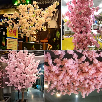 Arc Fals Sakura Blossom Simulare de Mătase Ramurile de Cireșe Prune Buchet de Ramură Aranjamente Florale pentru Acasă Decorare Nunta 3