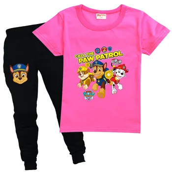 PAW PATROL Copilul set haine copii Haine de Vară Set casual sport costum copil Haine anime tricou +Pantaloni de Costum 1