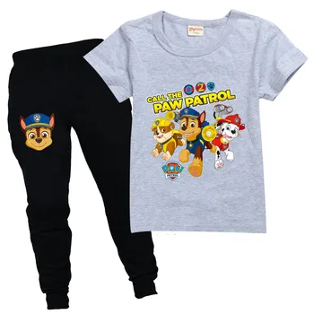 PAW PATROL Copilul set haine copii Haine de Vară Set casual sport costum copil Haine anime tricou +Pantaloni de Costum 2