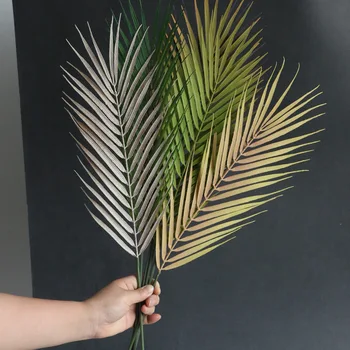 Simulate Planta Flori Artificiale Singură Ramură De Palmier Frunze Împrăștiate Coada De Floarea Soarelui, Frunze De Acasă Nunta Living Flori Frunze