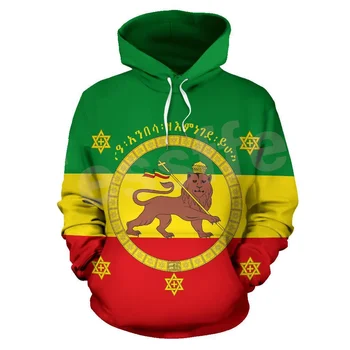 Tessffel mai Noi Etiopia Județul Flag Africa de Trib Nativ Leu Mâneci Lungi de Trening 3DPrint Bărbați/Femei Harajuku Amuzant Hanorace 16