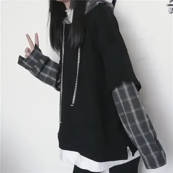 Toamna Carouri Hoodies Femei Vrac De Cauzalitate Deeptown Dungi Doamna Tricoul Gotic Stil Moda Coreeană Strada Pulovere Noi 2021 1