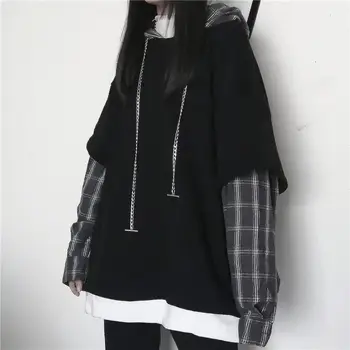 Toamna Carouri Hoodies Femei Vrac De Cauzalitate Deeptown Dungi Doamna Tricoul Gotic Stil Moda Coreeană Strada Pulovere Noi 2021 2