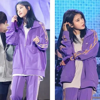 Ui Li Zhien același costum sport de iarna pentru femeie student versiunea coreeană liber de moda casual, două piese la modă ins