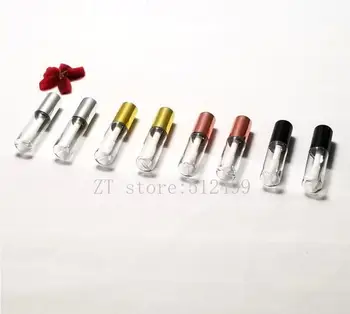 1.2 ML Rose de Aur Gol Luciu de Buze Tub,DIY Plastic Elegant Ruj Lichid Recipient Rotund,mini luciu de probă sticla