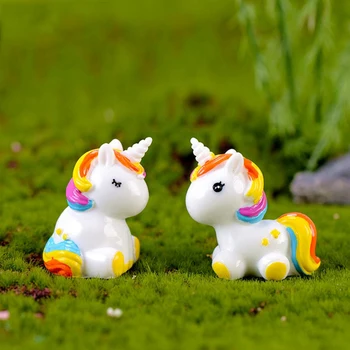 1 Buc Drăguț Curcubeu Unicorn Acasă Accesorii Decor Modern Crăciun Zână Grădină De Figurine Miniaturale Fairy Casa De Locuit