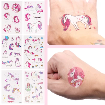 1 buc Noi Desene animate Cal Unicorn Autocolant Tatuaj pentru Copil Drăguț DIY Decorare Tatuaj Copii Art Impermeabil Tatuaj Temporar Autocolant