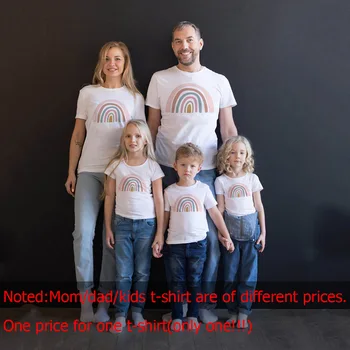 1 buc Rainbow Familie de Potrivire Tricou de Vara cu Maneci Scurte Familia T-shirt Mama și Tatăl, Fiul și Fiica Haine de Moda