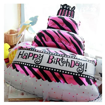 100*68cm Trei straturi tort baloane happy birthday cu baloane Decora articole party pentru copii este gonflabil toy 0