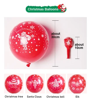 100 Buc 12 inch crăciun Crăciun Baloane Moș crăciun, om de Zăpadă, Pom de Crăciun Bile de Baloane din Latex pentru Decor de Crăciun 0