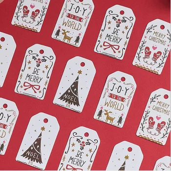 100PC Crăciun Fericit Categorie Hârtie Kraft Card Cadou Eticheta Tag-ul DIY Atârnă Etichete de Ambalaj Cadou Decor Card Cadou de Crăciun Favoruri Consumabile 2