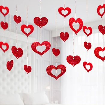 100buc Inima Rosie Laser Steaua Tavan Paiete Baloane Pandantiv Ziua Îndrăgostiților Decor Romantic Aniversare de Nunta Consumabile