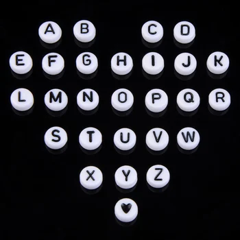 100buc/Lot 7MM Distanțier Margele Rotunde Scrisoare Acrilice Margele Ovale Alfabetul Margele Pentru Bijuterii DIY Accesorii lucrate Manual