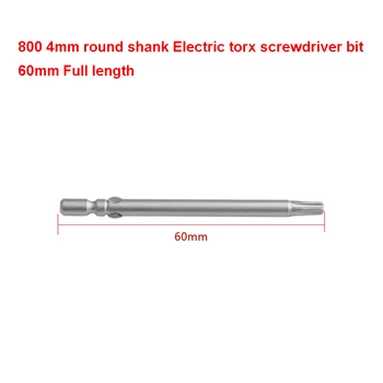 10BUC 60mm lungime 800 Electric 4mm Rotund Tija Magnetică Stele Torx Surubelnita Bit set de scule T4 T5 T6 T7 T8 T9 T10 T15 T20
