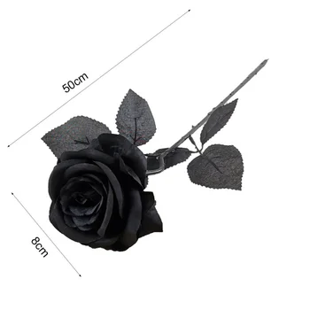 10buc 8-9cm Mătase Neagră Rose Flori Artificiale Cap Buchet Acasă Living Plivitul Crăciun Decor Decor de Anul Nou 0