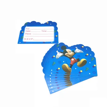 10buc/lot Invita Carduri Disney Mickey Mouse-Petrecere cu Tema Decoratiuni de Hârtie Carte de Invitație Unică folosință Petrecere de Aniversare pentru Copii Provizii