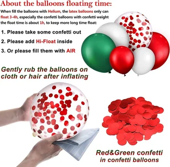 112pcs Crăciun Ghirlanda Baloane Arcada Kit Home Decor Petrecere de Crăciun Bomboane de Trestie de zahăr Prezentă Cutie Baloane Folie Rosie Confetti Globos 0