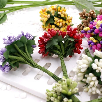 12pcs Ieftine Artificiale Stamen Flori pentru Casa Decoratiuni de Nunta Pistil DIY Scrapbooking Ghirlanda Ambarcațiuni de Flori False Diy Consumabile