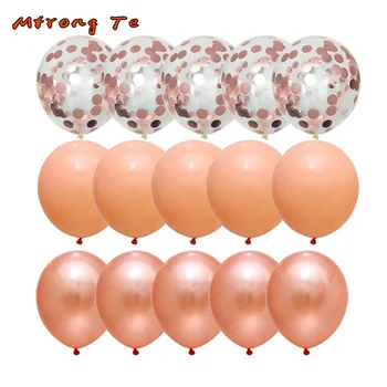 15 buc 12 țoli Piersic Roz rosegold Confetti latex, Baloane cu aer pentru petrecerea de nunta de Copii de Duș cabină de Duș de Mireasă Decoratiuni 1