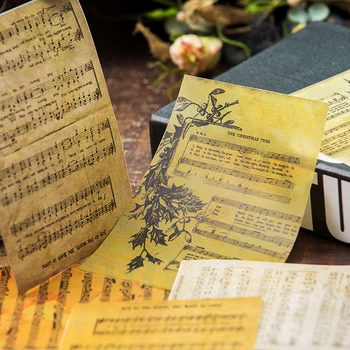 16pcs/Pack Vintage engleză de Muzică Foaie de Pergament Model de Hârtie de Ambalaj pentru Scrapbooking Fericit Planificator de Luare de Card Junk Jurnalul Proiectului