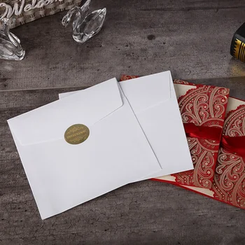 1buc Albastru, Aur Alb Roșu Tăiat cu Laser, Invitatii de Nunta Card Elegant Personalizat Cu Panglica de Eveniment Petrecere de Aniversare de Nunta de Decorare 1