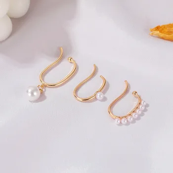 1buc epocă pearl ureche clipuri simplu elegant clip cercei pentru femei geometrice neregulate cercei en-gros bijuterii