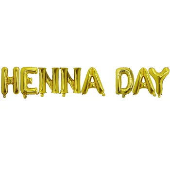 1set a Crescut de aur de Argint de Mireasa Henna zi de decorare party banner aur baloane bunting decor baloane Scrisoare 16inch 1