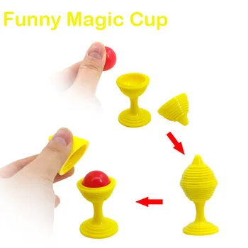 1set cupa Magic Margele Merge Urme Cupa Magic Puzzle Noutate Jucarii Copii Close-up Magic trick elemente de Recuzită de culoare Aleatorii