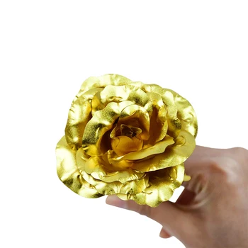 2 buc cu Aur de 24K Flori de Trandafir Folie de Strălucire Veșnică Floarea Petrecere de Nunta, Cadouri de Ziua Îndrăgostiților Flori Artificiale Decoratiuni