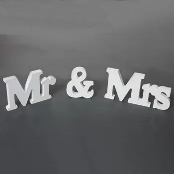 2020 Decoratiuni De Nunta Căsătorie Decor Mr & Mrs Petrecere Decoratiuni Litere Albe De Nunta Semn 1