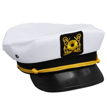 2020 Nouă Epocă Alb Reglabil Skipper Marinari Căpitan De Marină De Vapoare Militare Pălărie Pac Adult Petrecere Rochie Fancy Unisex