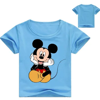 2020 Vara Noi Copii De Desene Animate Mickey Imprimare Tricou Baietel Fata Haine Cu Maneci Scurte T-Shirt Copil De Top Tee Copil O-Gât Costum 3