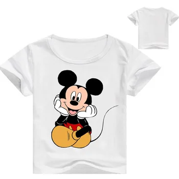 2020 Vara Noi Copii De Desene Animate Mickey Imprimare Tricou Baietel Fata Haine Cu Maneci Scurte T-Shirt Copil De Top Tee Copil O-Gât Costum 4
