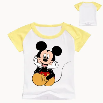 2020 Vara Noi Copii De Desene Animate Mickey Imprimare Tricou Baietel Fata Haine Cu Maneci Scurte T-Shirt Copil De Top Tee Copil O-Gât Costum 5