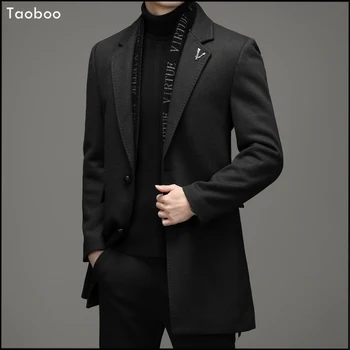 2021 Brand Nou de Iarna Barbati Slim Solid Casual de Lână Palton/Sacou Masculin de Moda de Înaltă Calitate din Lână Haina de Om Liber Îmbrăcăminte