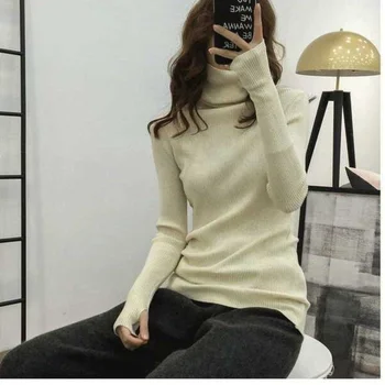 2021 Haine de Iarna Femei, Pulovere Femei Guler Supradimensionat Bluze Bluza Femei cu Maneci Lungi coreean Subțire Tricot Pulover Moda