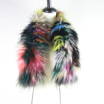 2021 Noi Femeile Reale tricotate eșarfă de Blană de Vulpe Blană cu guler de Iarna de Cald Încălzit de Gât silver fox colorate culoare mixt eșarfă
