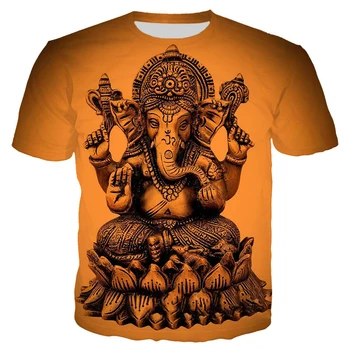 2021 Noi Ganesha Moda Casual Tricou Hindus Dumnezeu de Înțelepciune 3D Imprimate Bărbați Femei Topuri Harajuku Streetwear Supradimensionate T-shirt