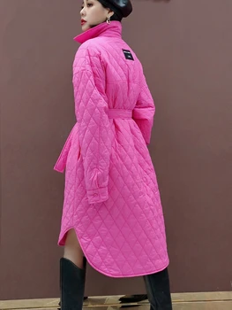 2021 Toamna Iarna European Nou Stil coreean Singură Pieptul Bumbac Captusit Haina de Moda pentru Femei Gros Solid Casual Sacou din Bumbac
