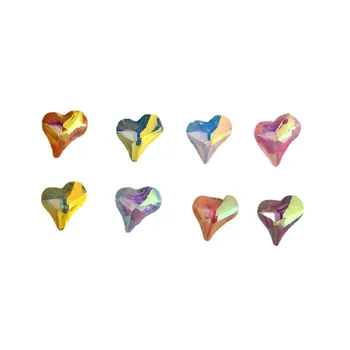20buc AB 6mm Inima de Unghii Rhinestons Pentru Ziua Îndrăgostiților Nunta Inima de Decorare Arta de Unghii Spate Plat Inima Strasuri 3D Farmec