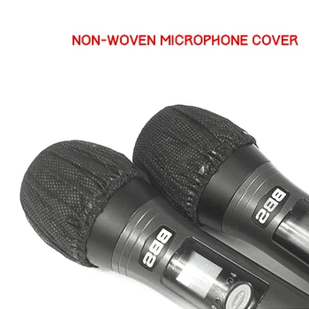 20buc Unică folosință Non-țesute Microfon demontarea Capacului de Parbriz de Protecție Mic Pac Pad Negru pentru KTV Karaoke Consumabile