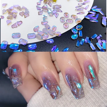 20buc Violet Transparent de Unghii Crystal Diamond Strass Pietre de Sticlă Pentru 3D DIY Unghii Decoratiuni de Arta Consumabile Stras