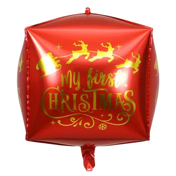 22inch 4D Crăciun Fericit Baloane Folie Rotund Moș Crăciun Elan Pom de Crăciun Balon Decoratiuni de Craciun Globos de Anul Nou Decor 1