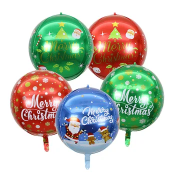 22inch 4D Crăciun Fericit Baloane Folie Rotund Moș Crăciun Elan Pom de Crăciun Balon Decoratiuni de Craciun Globos de Anul Nou Decor 3