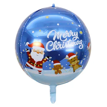 22inch 4D Crăciun Fericit Baloane Folie Rotund Moș Crăciun Elan Pom de Crăciun Balon Decoratiuni de Craciun Globos de Anul Nou Decor 4