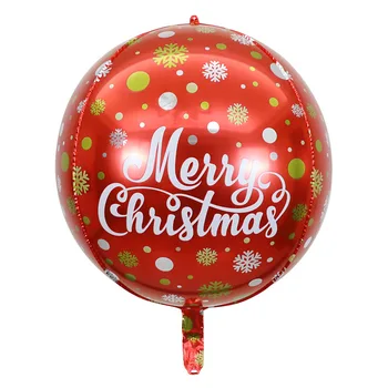 22inch 4D Crăciun Fericit Baloane Folie Rotund Moș Crăciun Elan Pom de Crăciun Balon Decoratiuni de Craciun Globos de Anul Nou Decor 5