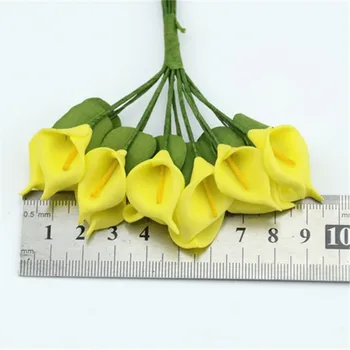 24buc Mini PU Calla Lily Artificiale Buchet de Flori Pentru Acasă Decorare Nunta DIY Manopera Scrapbooking Cadou Ambarcațiuni de Flori False 0