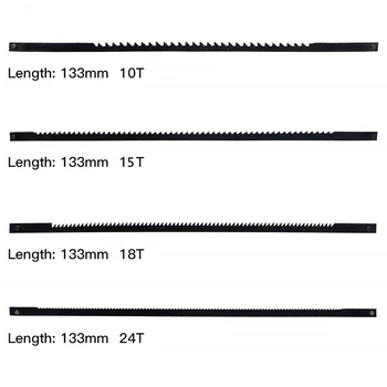 24buc Scroll pânze de Ferăstrău 127mm Otel Carbon Lame Traforaj cu Pin Cruce 10/15/18/24 Dinți Standard Fin Tăiat Ferăstrău 4