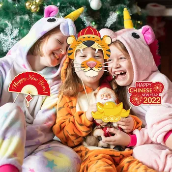 25pcs Lanternă Roșie China Stil Fericit 2022 Anul Nou Chinezesc Petrecere Photo Booth Props Photobooth elemente de Recuzită de Petrecere Copil de Dus Decoratiuni 4